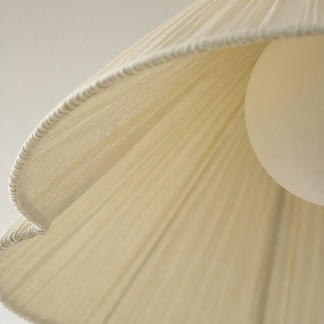 Blossine Linen Scalloped Pendant Light - Layered Shade and Metal Canopy Rustic to Modern