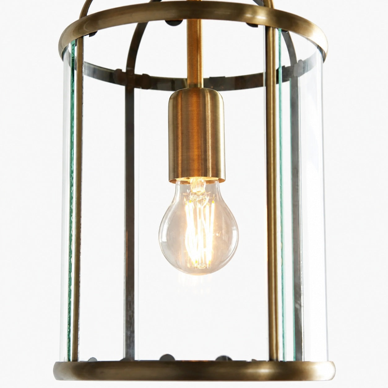 Luxvana Bell Shaped Glass Pendant Light - Industrial Metal Lantern Design Fixture for Kitchen