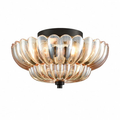 Orilanavo Glass Semi-Flush Ceiling Lamp - Stylish Umbrella Design for Bedroom and Living Room