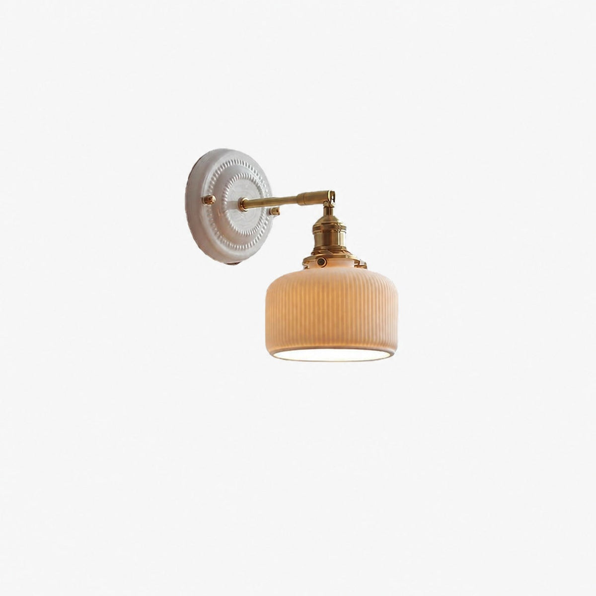 Japanische Vintage Wandlampe aus Keramik und Messing mit 1 Leuchte