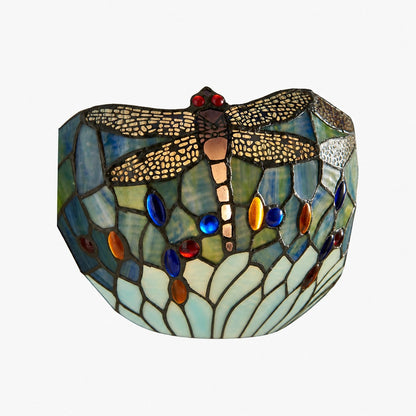 TF Dragonfly Pattern Wall light – Classic Hand-Cut Stained-Glass for Hallways & Bedrooms