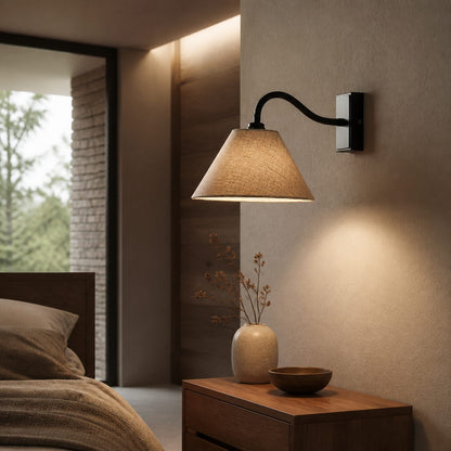 Lumweve Wandleuchte – Elegante Wandleuchte mit plissiertem Schirm für Flur und Arbeitszimmer