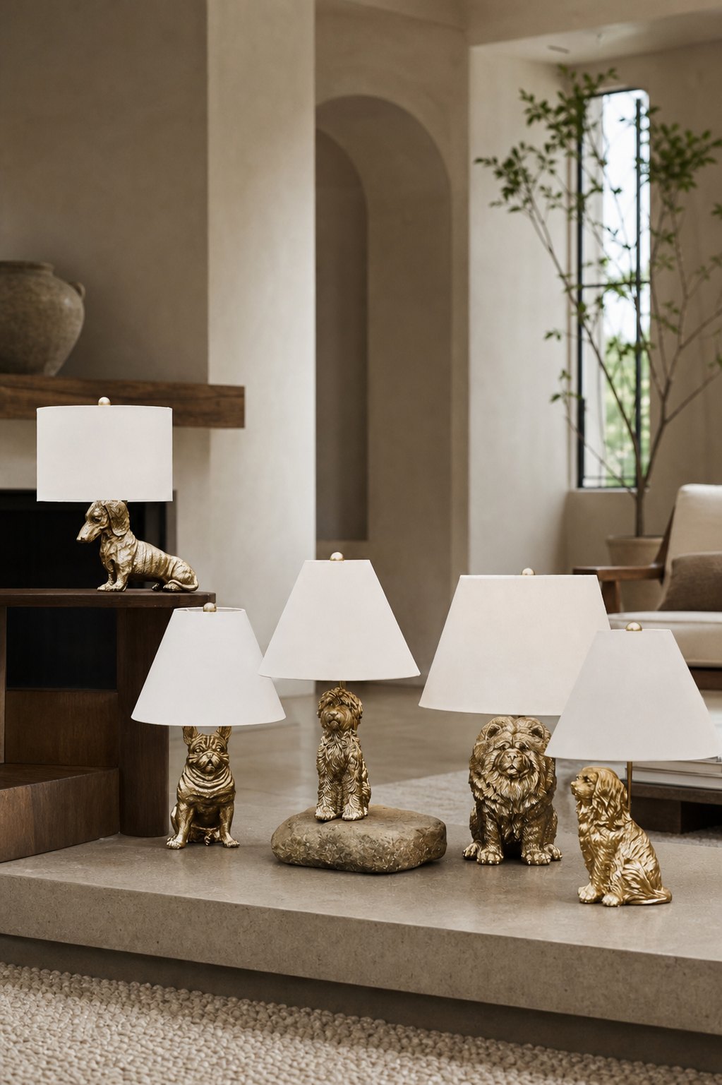 Pawdia Einzigartige Tischlampe – Dekorative Keramik-Tier-Nachttischlampe