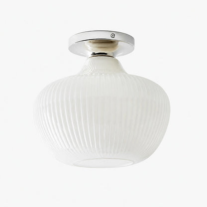Rivrona Glass Flush Mount Ceiling Light - Modern Champagne Globe Design