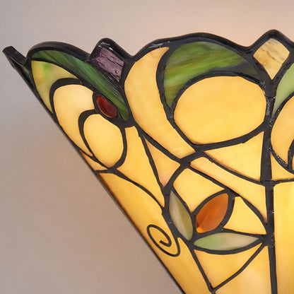 TF Jamelia Art Nouveau Wandleuchte mit abgeschrägtem Glasschirm – Metall-Glas-Leuchte für Flur oder Schlafzimmer