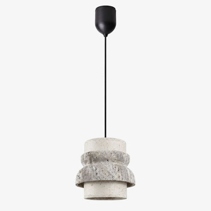 Style A gray travertine stone pendant light with one head