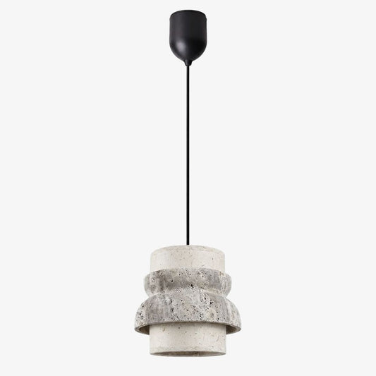 Style A gray travertine stone pendant light with one head