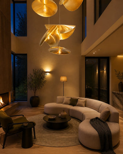 Hammered Brass Suspension Light