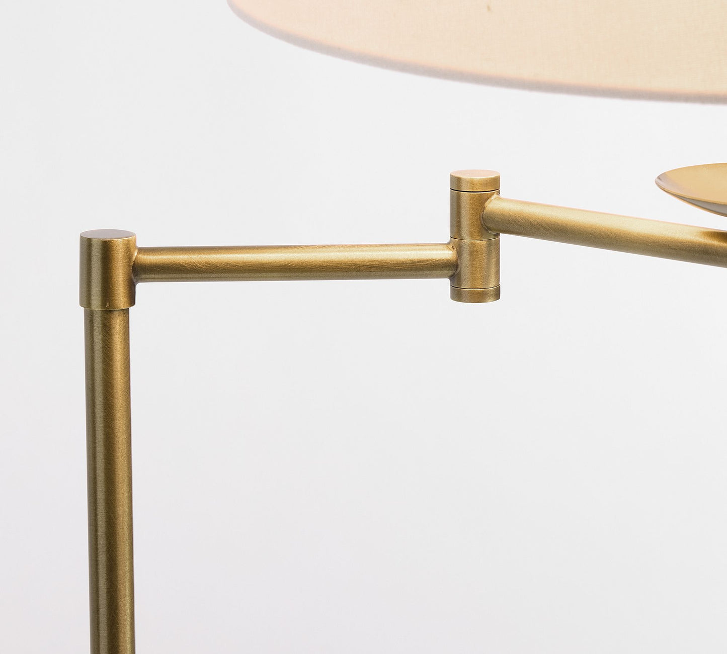 Rowan Adjustable Iron Task Floor Lamp with Linen Shade for Modern Living Rooms and Offices