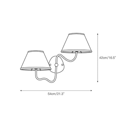Kulo Fabric Wall Light – Modern Double Arm Linen Wall Sconce for Living Room