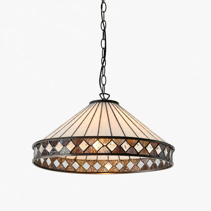 TF Fargo Pendant Light - Tiffany Style Lighting with an Art Deco Shade and Adjustable Chain