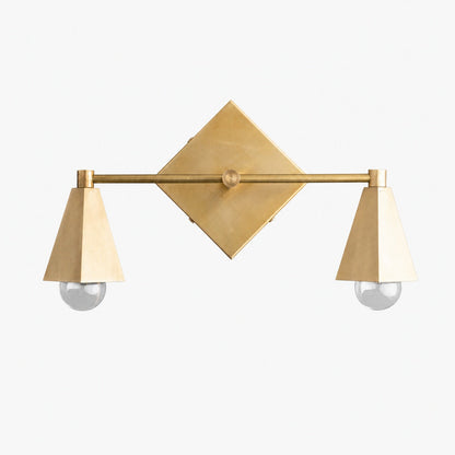 Ornato Luxe Geometrische Schminkleuchte – Art-Deco-Badezimmerbeleuchtung aus massivem Messing