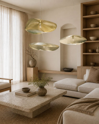 Hammered Brass Suspension Light