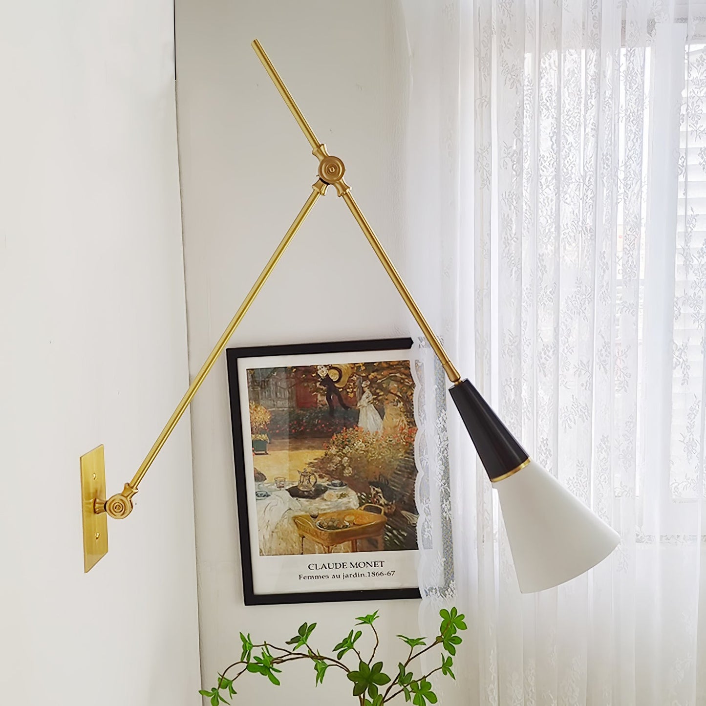 Magari Mid Century Wandleuchte Messing Schwenkbar