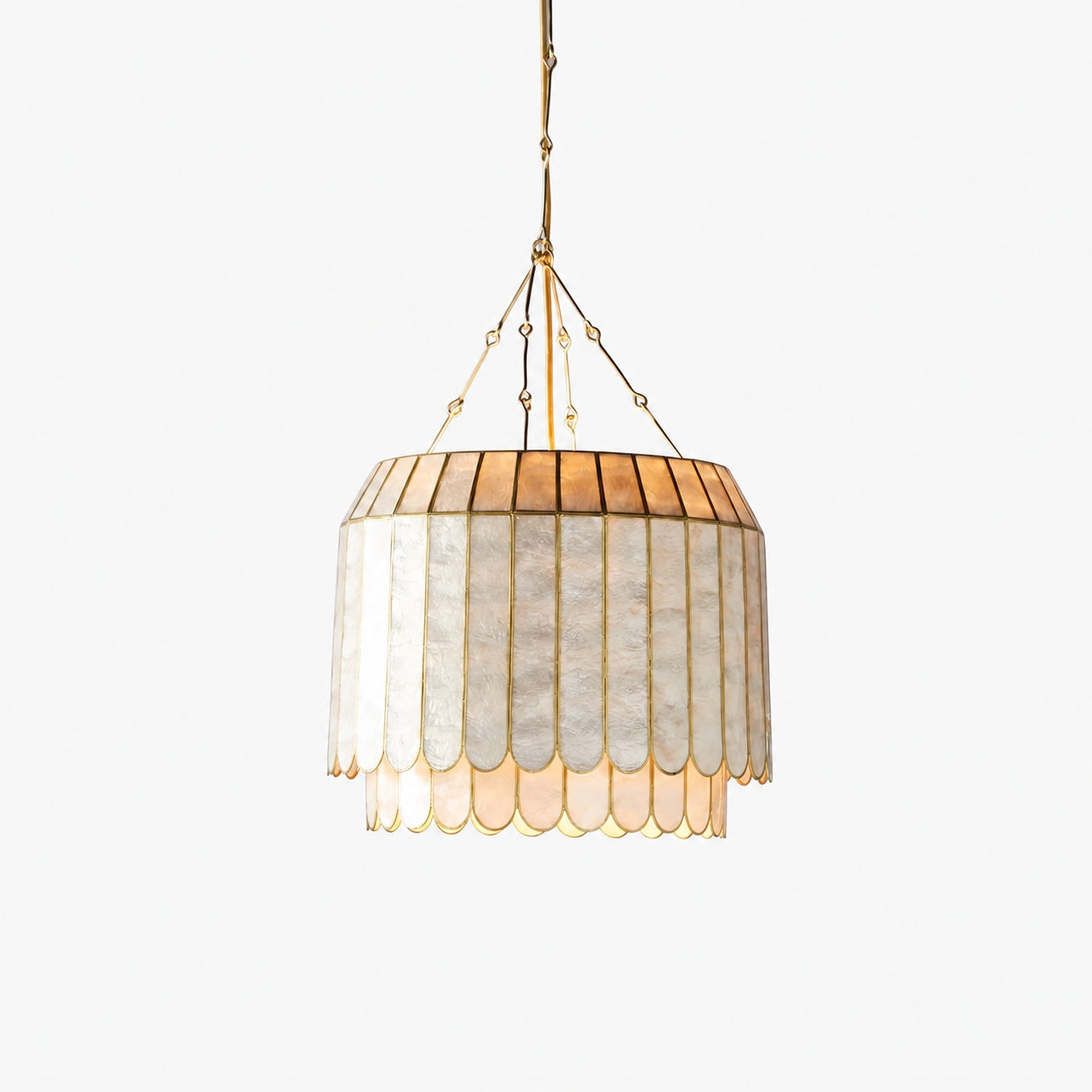 Lumica Capiz Facetten-Pendelleuchte – Elegantes natürliches Muscheldesign