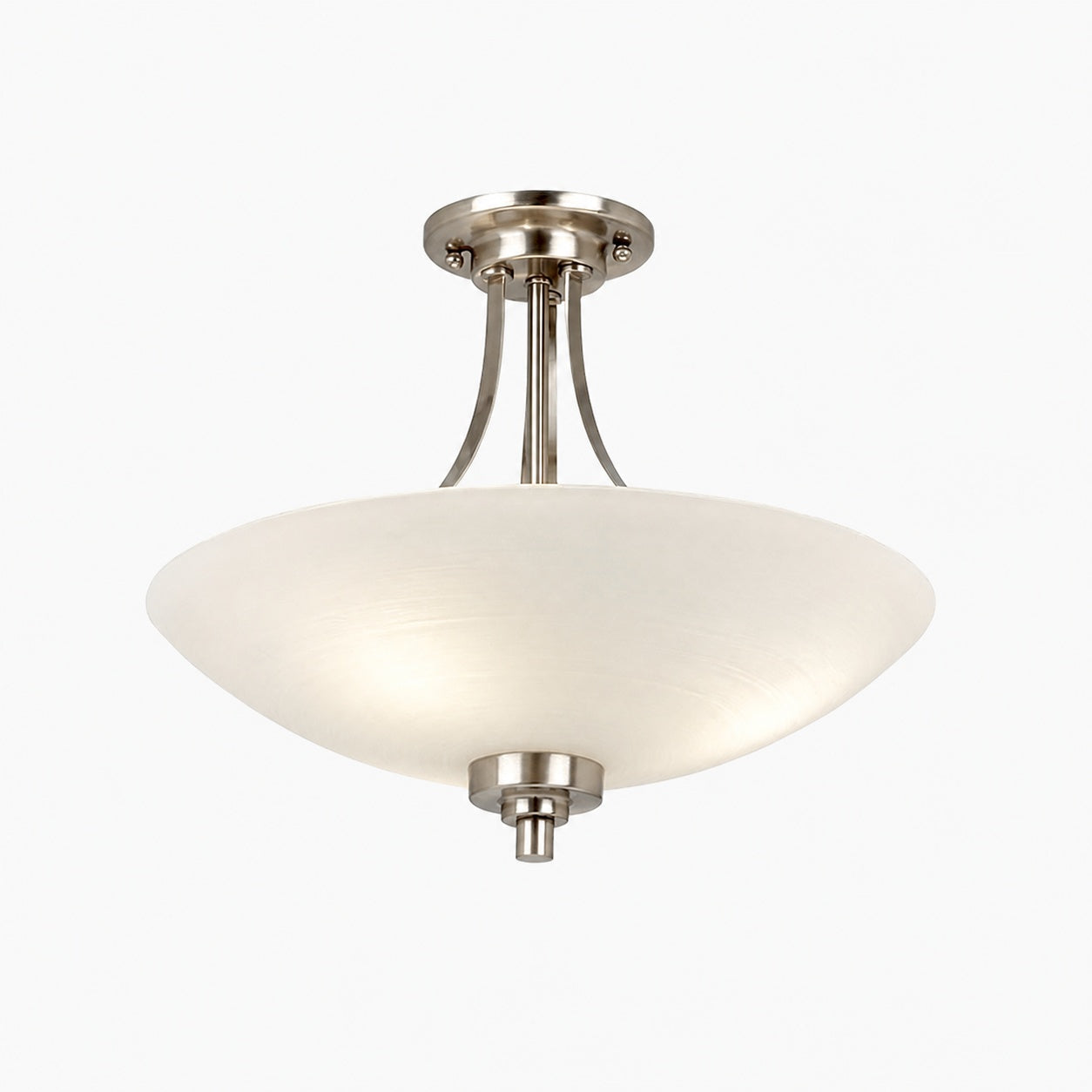 Lunetal Timeless Three-Arm Structure Semi Flush Chandelier – Vintage Pendant Light for Bedroom or Entry