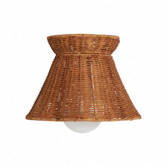 Wickara Deckenleuchte – Organische, gewebte Silhouette – Deckenleuchte im Boho-Stil aus Rattan – Fürs Wohnzimmer