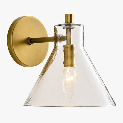 Glavira Doppel-Wandleuchte aus recyceltem Glas – Wandbeleuchtung aus Messing für den Innenbereich