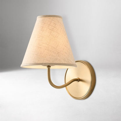 Fibura Contemporary Metal Sconce with Soft Linen Shade Subtle Silhouette for Living Rooms and Corridors
