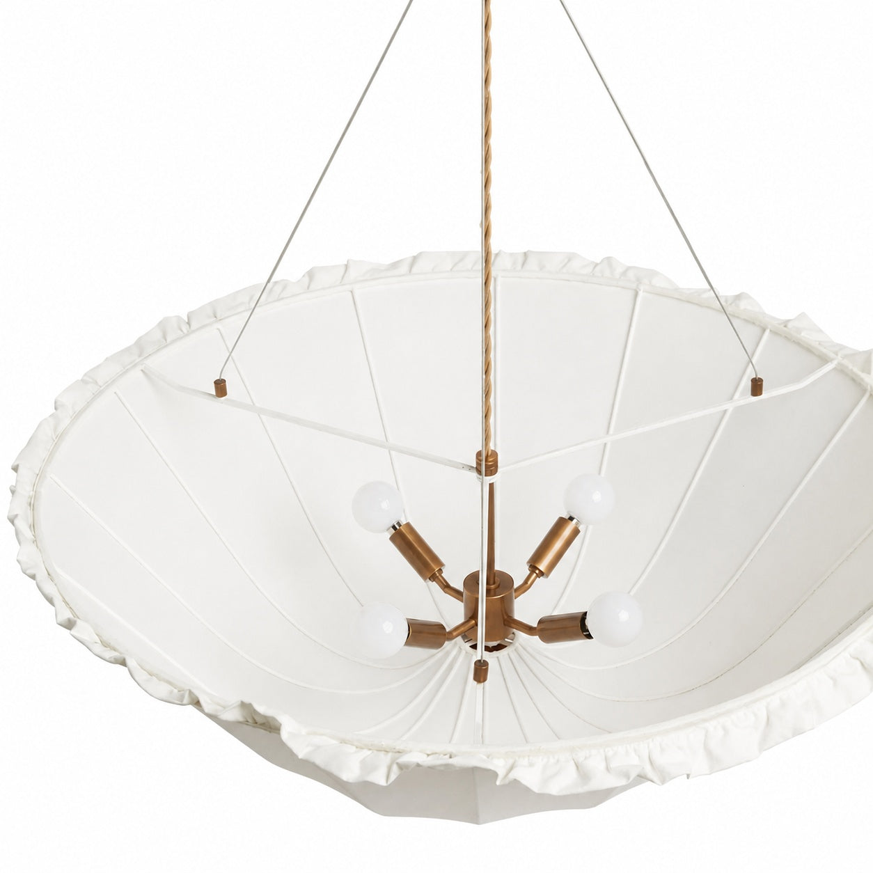 Wickara Ceiling Light Wicker Parasol Shade – Mixed-Material Ceiling Fixture for Living Room or Hallway