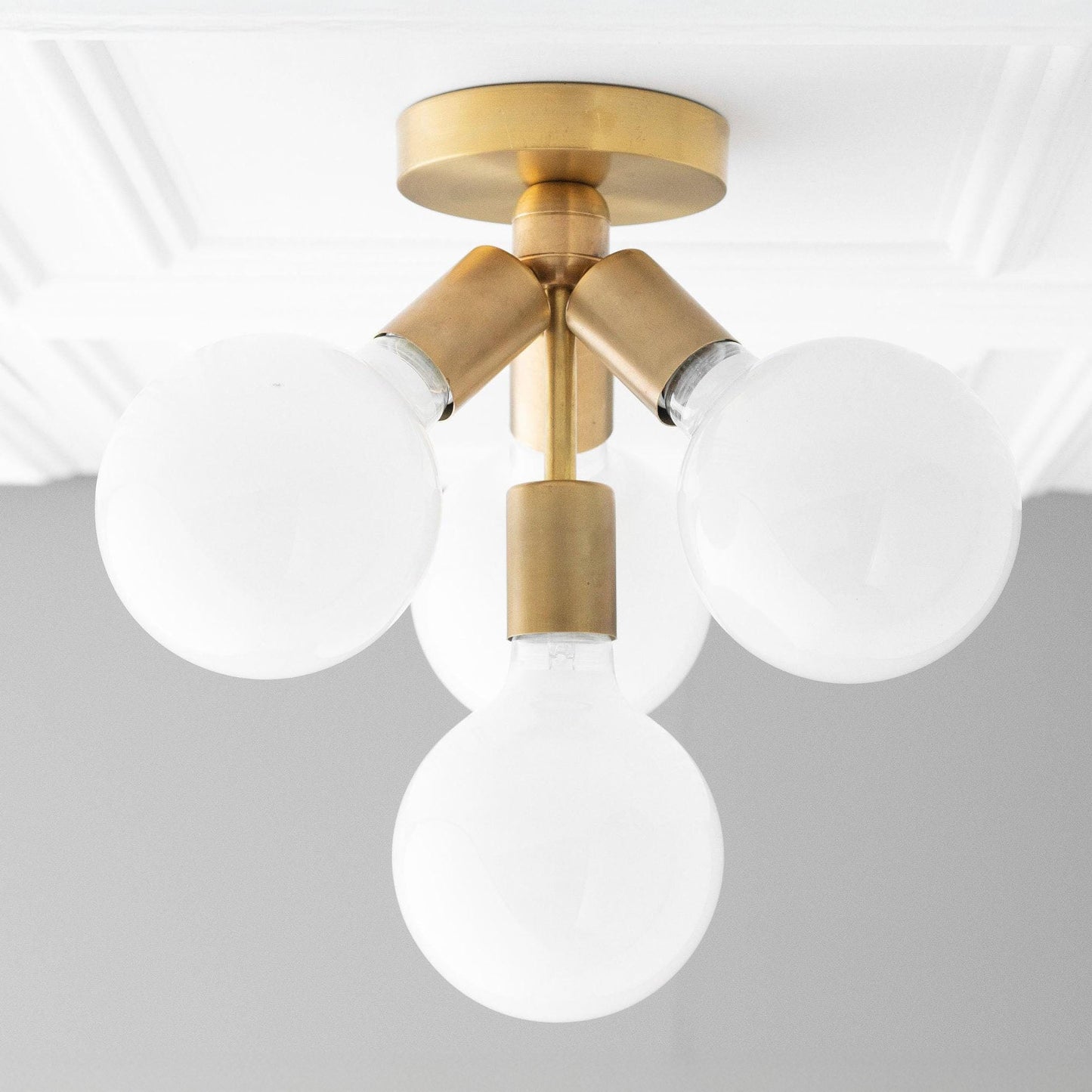 Glorica Glass Flush Mount Light - Globe Ceiling Fixture Modern