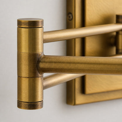 Arcuma Modern Adjustable Arm Wall Sconce with Linen Shade - Contemporary Metal Lighting for Living Room