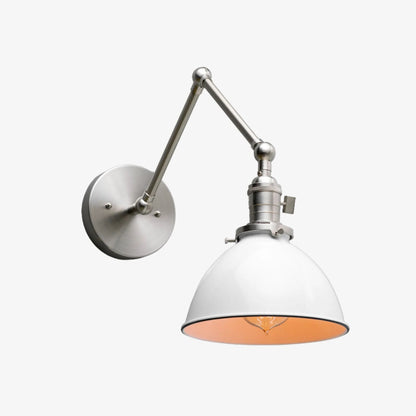 Conique Metal Vintage Industrial Swing Arm Wall Lamp - Adjustable Dome Shade for Study