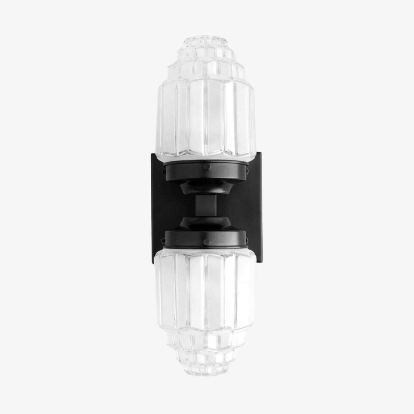 Tierlux Glass Art Deco Wall Sconce - Glass Frosted Globes with Skyscraper Globe