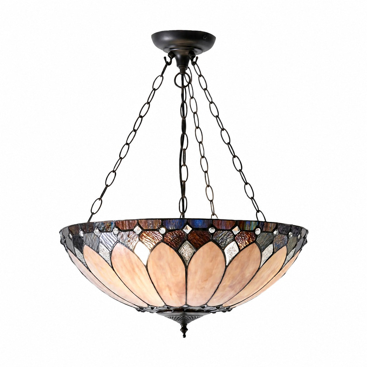 TF Brooklyn Inverted Pendant – Dekorative Glas-Pendelleuchte mit verstellbarer Kette für Wohnräume