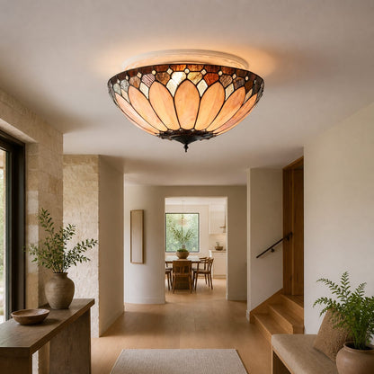 TF Brooklyn Tiffany Glas-Deckenleuchte – Art-Deco-Design für Flur oder Wohnzimmer