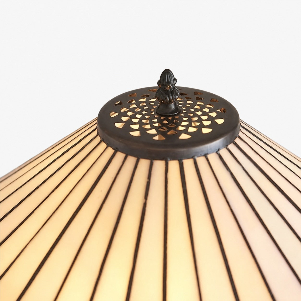 TiffStar Art Glass Floor Lamp with Ornamental Pattern Shade – Standing Light for Living Rooms