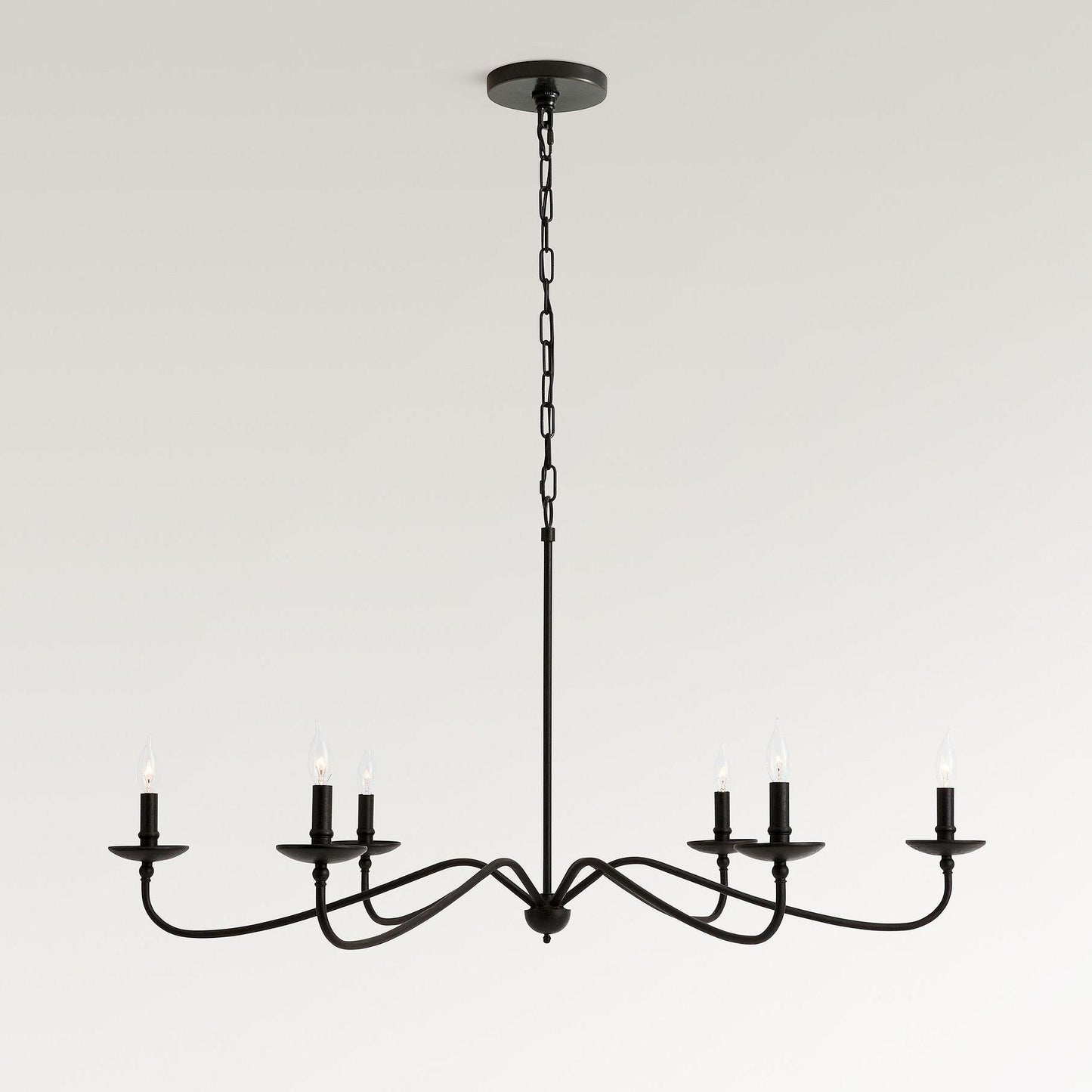 Rustic Iron Candle Chandelier for Dining Rooms and Living Spaces