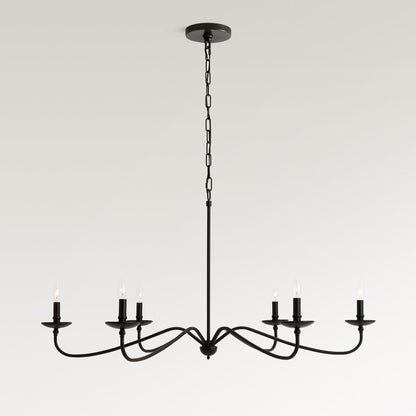 Rustic Iron Candle Chandelier for Dining Rooms and Living Spaces
