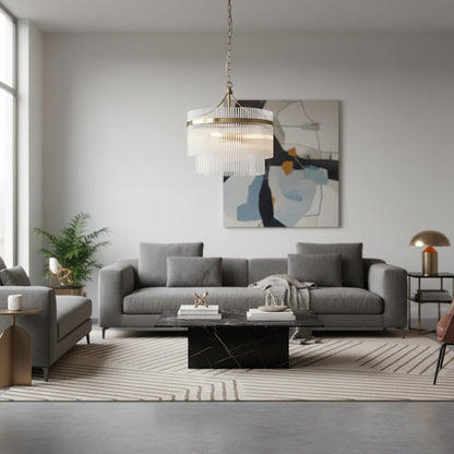 Elegant Glass Rods 3 Light Pendant Light - Vintage Brass Finish