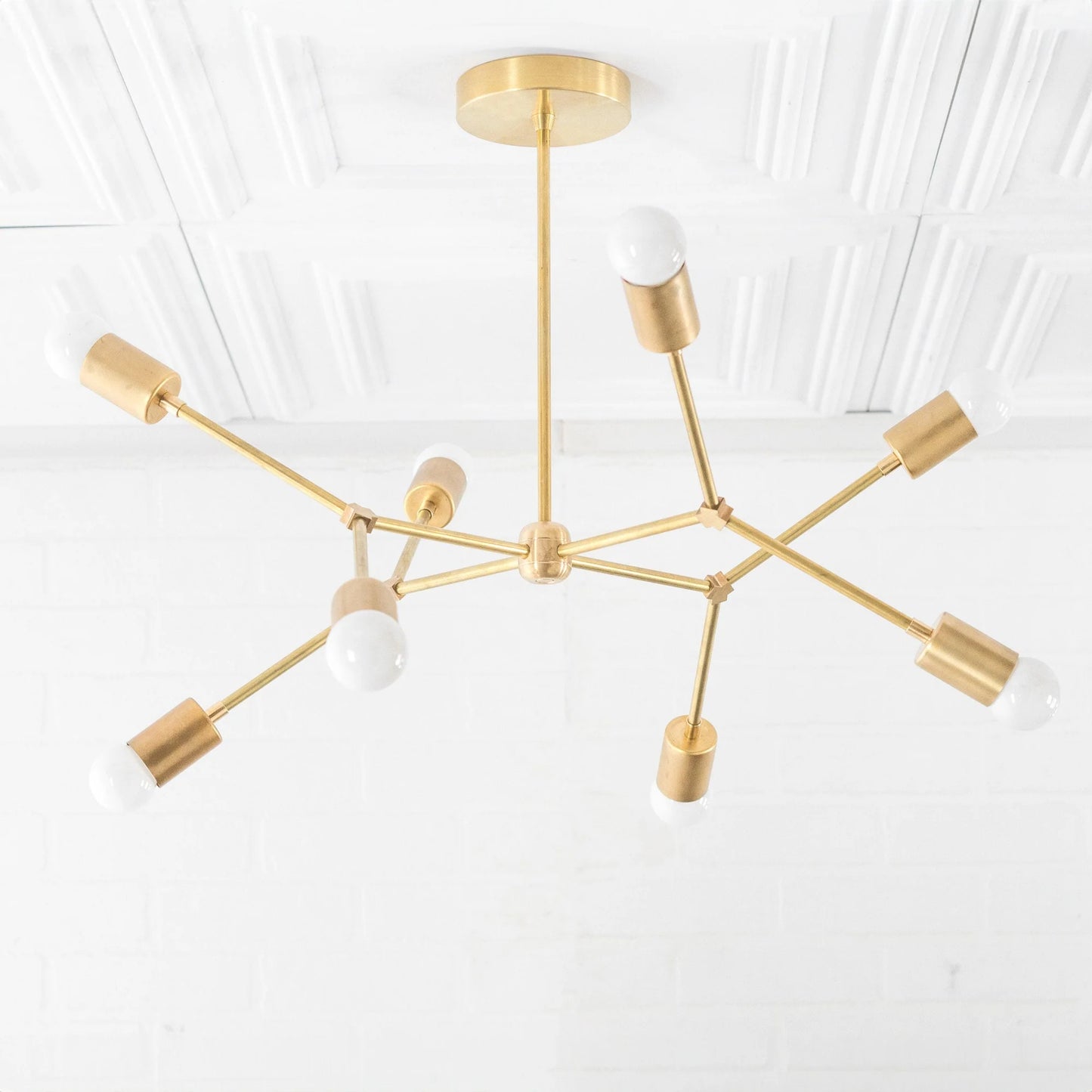 Mobilux Line Mobilux Line Modern Geometric Chandelier - Brass Ceiling Light Fixture