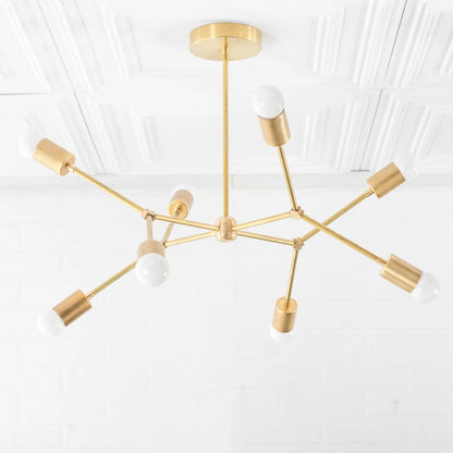 Mobilux Line Mobilux Line Modern Geometric Chandelier - Brass Ceiling Light Fixture