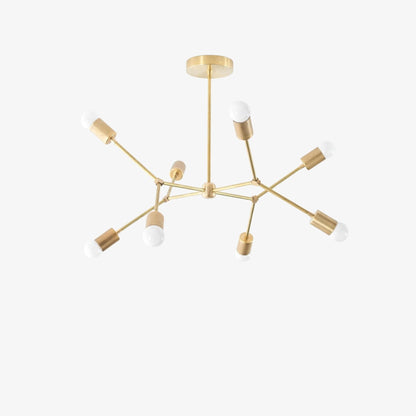 Mobilux Line Mobilux Line Modern Geometric Chandelier - Brass Ceiling Light Fixture