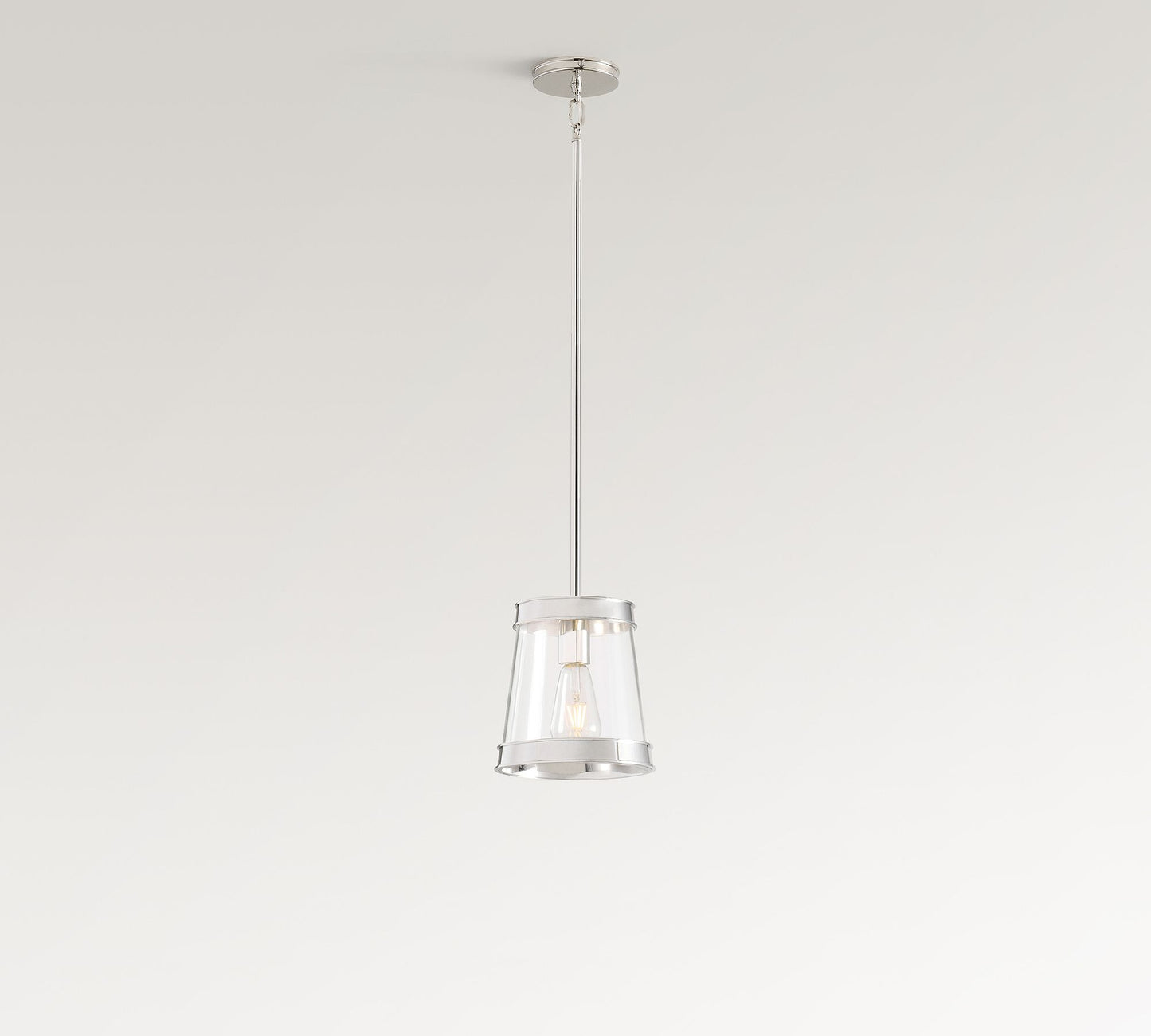 Driscoll Glass Drum Pendant Light - Contemporary Brass Hanging Lamp