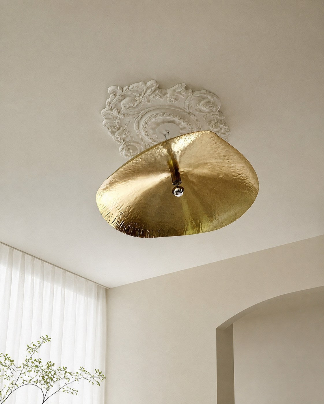 Hammered Brass Suspension Light