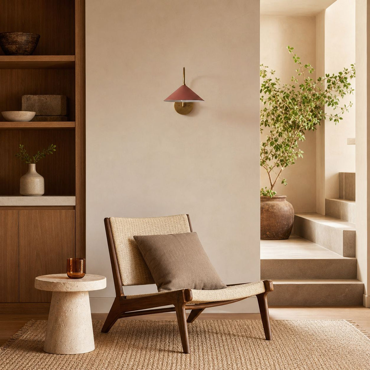 Curva Metall-Wandleuchte im Vintage-Stil – eleganter kegelförmiger Lampenschirm für Schlafzimmer