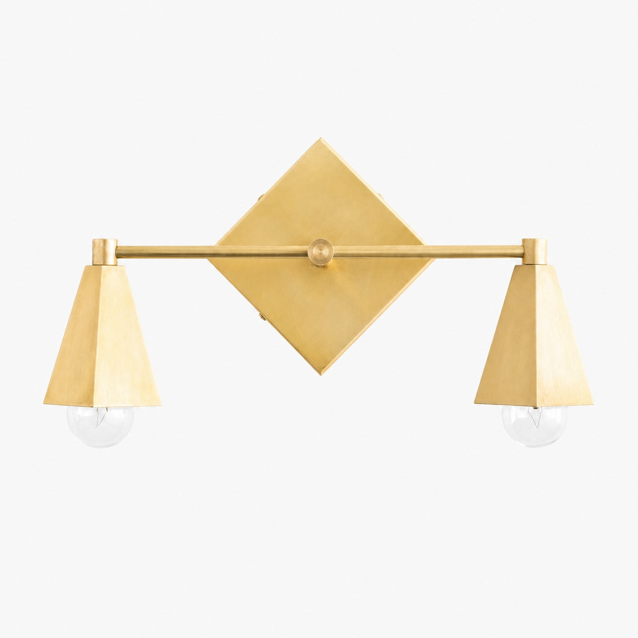 Ornato Luxe Geometrische Schminkleuchte – Art-Deco-Badezimmerbeleuchtung aus massivem Messing