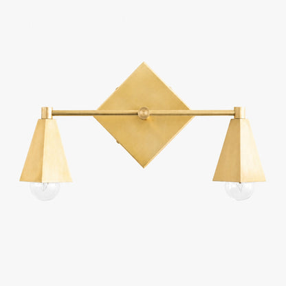 Ornato Luxe Geometrische Schminkleuchte – Art-Deco-Badezimmerbeleuchtung aus massivem Messing