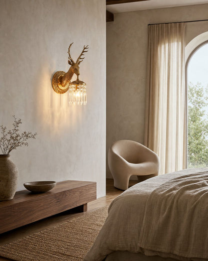 Antler Crystal Wall Lamp
