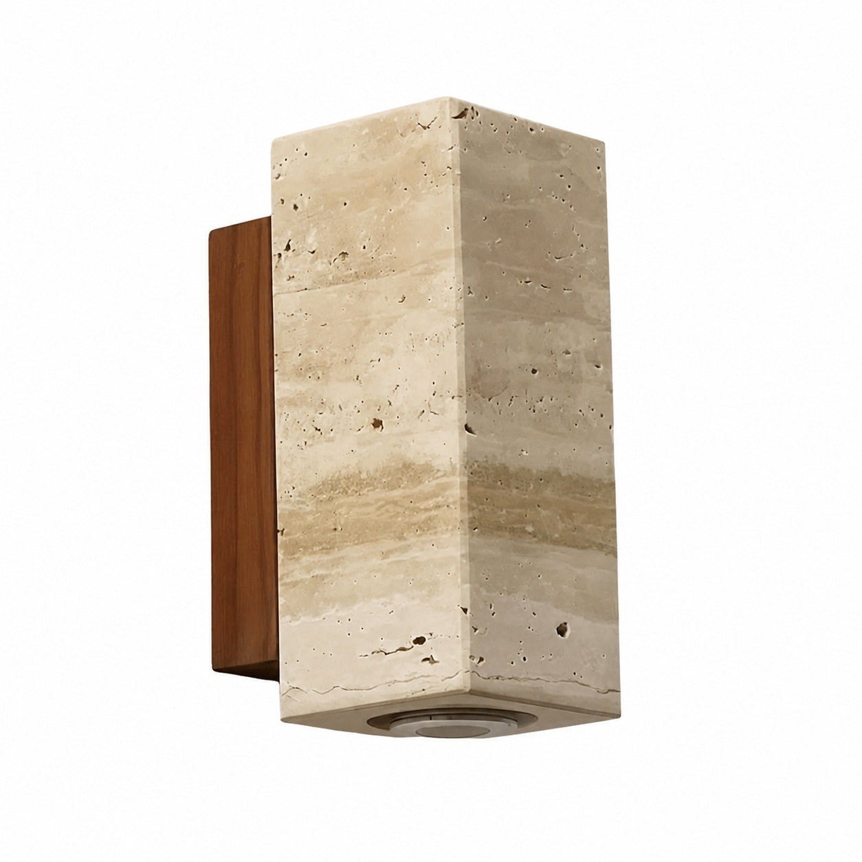 Slivara Natural Stone Backplate with Warm Amber Shade - Vintage Modern Slivara Wall Sconce for Living Room
