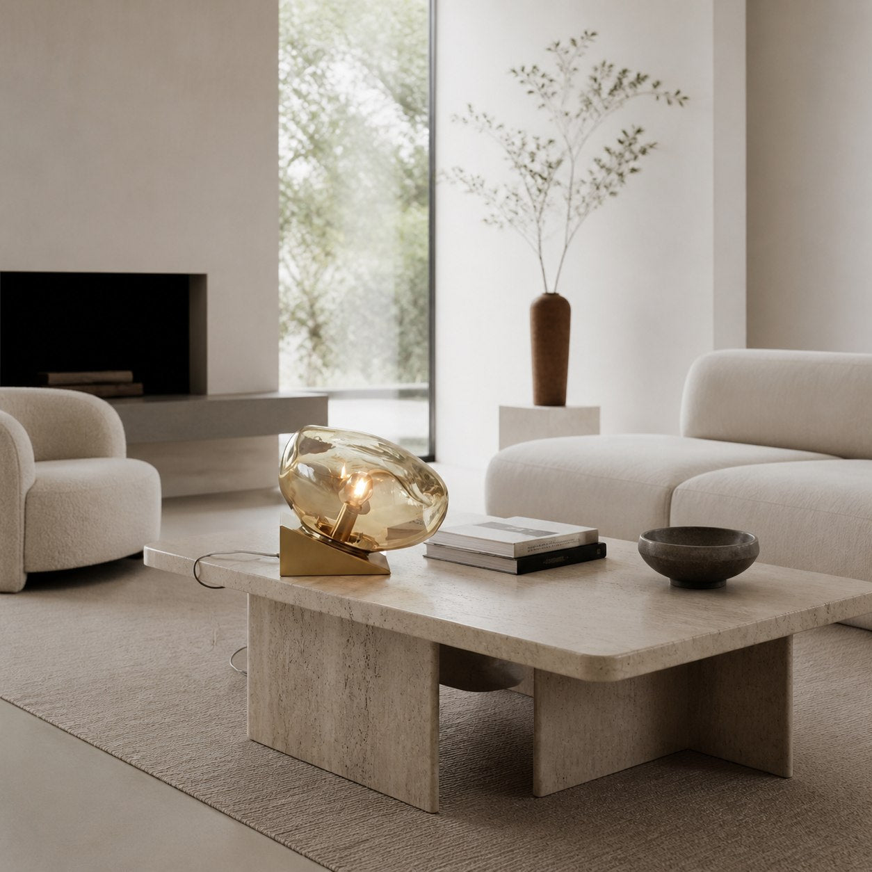 Glissora Glas-Tischleuchte – Weiche, skulpturale Glasform für Wohnzimmer oder Schlafzimmer