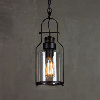 Industrial Vintage Metall Glas Pendelleuchte