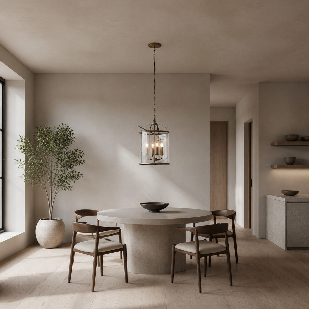 Luxvana Bell Shaped Glass Pendant Light - Industrial Metal Lantern Design Fixture for Kitchen