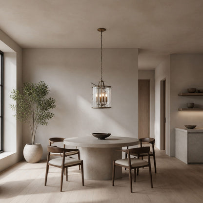 Luxvana Bell Shaped Glass Pendant Light - Industrial Metal Lantern Design Fixture for Kitchen