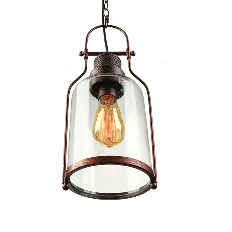 Industrial Vintage Metall Glas Pendelleuchte
