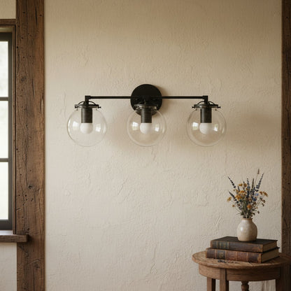 Glorica Glass 3 Shade Globe Vanity Light - Soft Bathroom Light Fixture